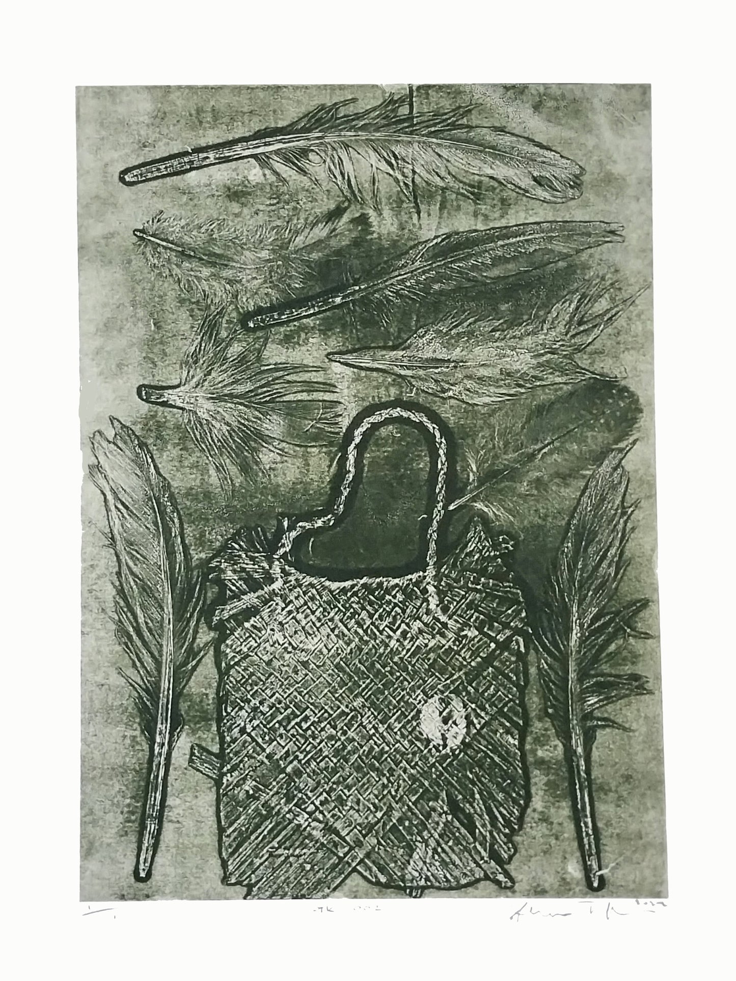 Kete Test Proof 04 by Sheyne Tuffery, Mono Relief Print