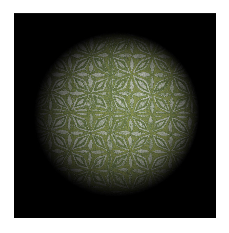 Olive Siapo Orb — print inspired by siapo (tapa) motifs, by Sheyne Tuffery.