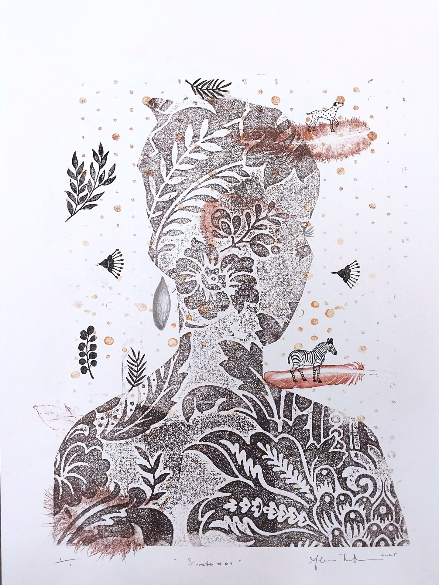 Silhouette 001 by Sheyne Tuffery, Mono Relief Print