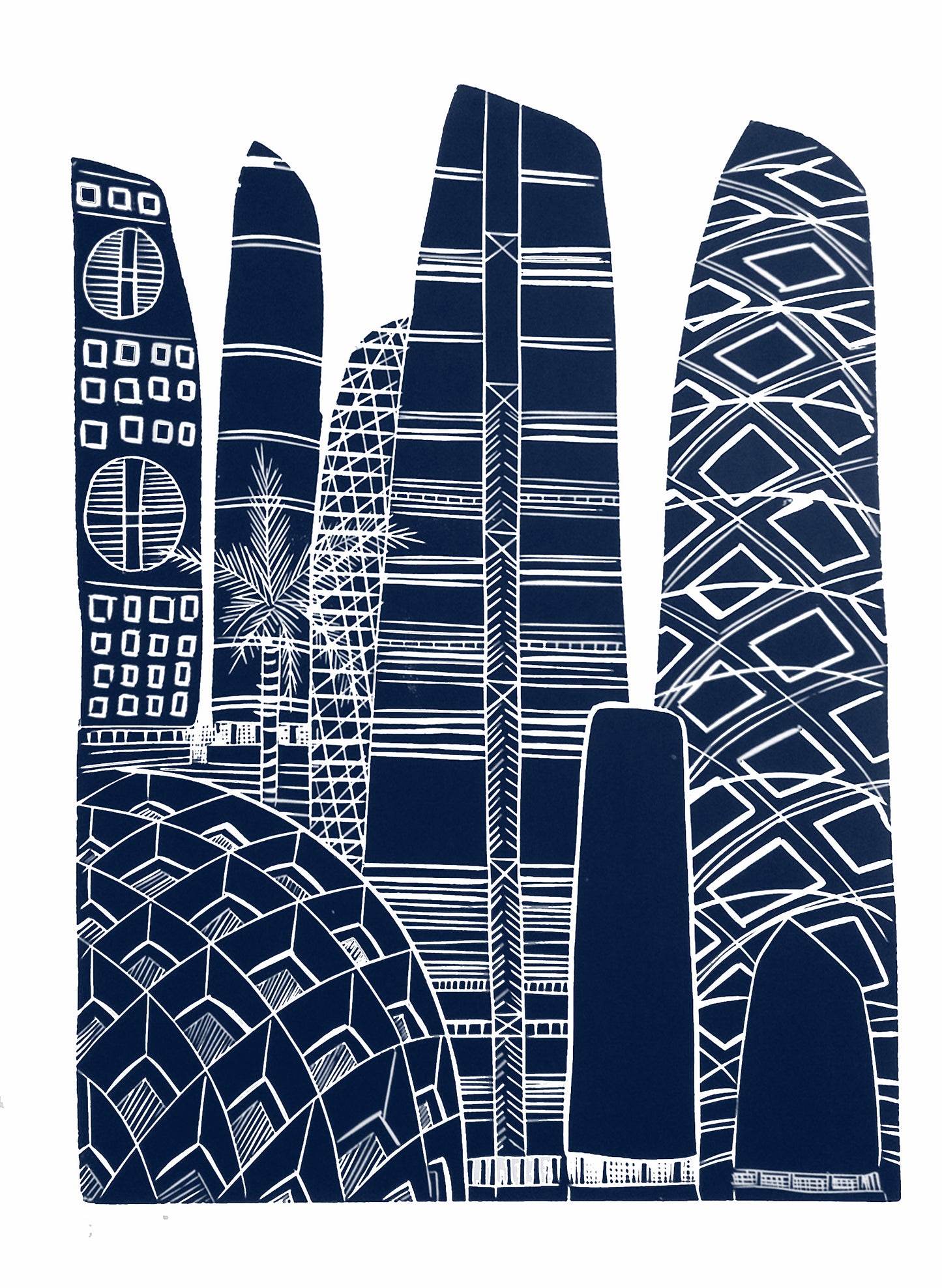 Dowtown Upolu Ii by Sheyne Tuffery, printmaking