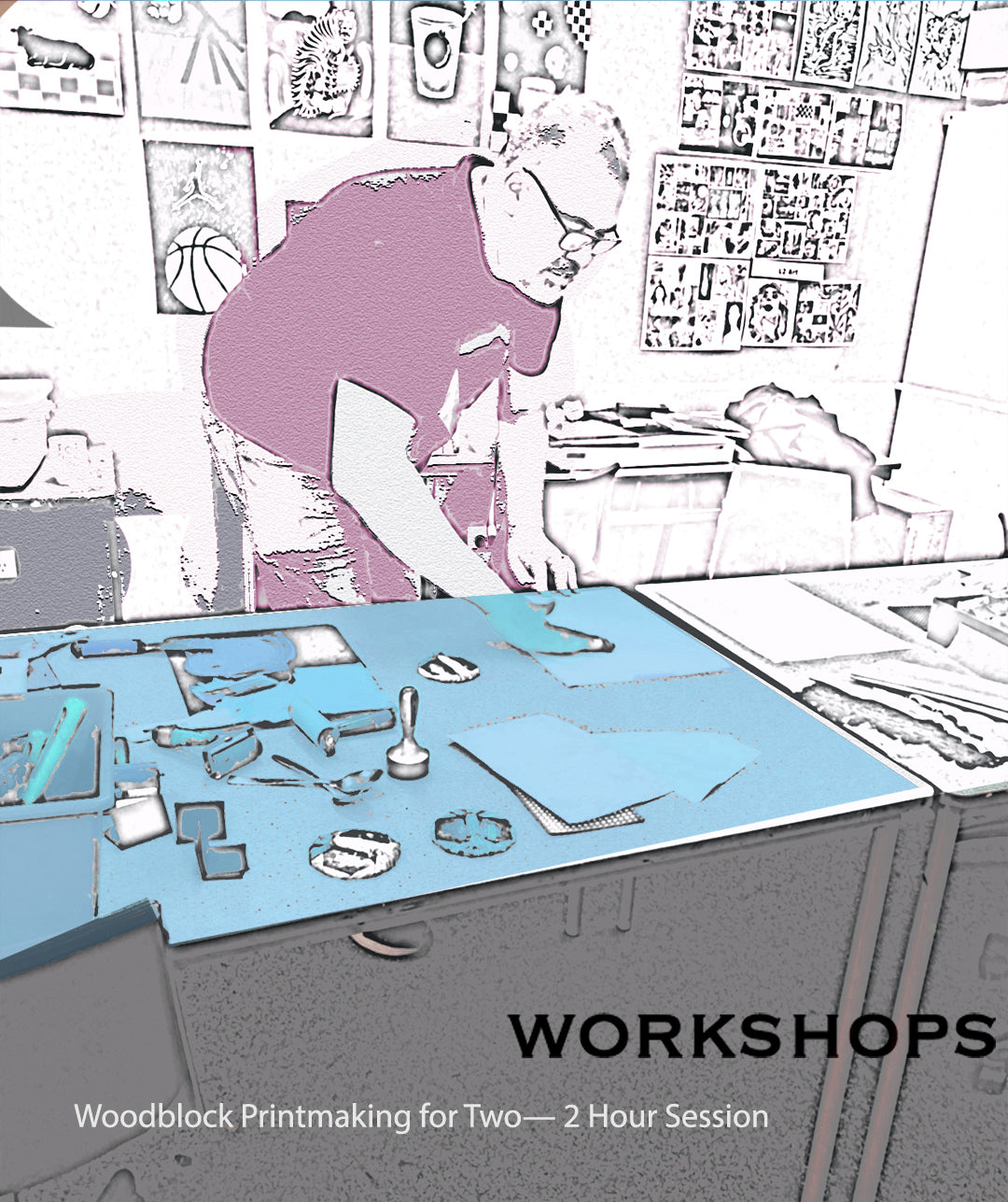 Woodblock Printmaking Intensive - Two people