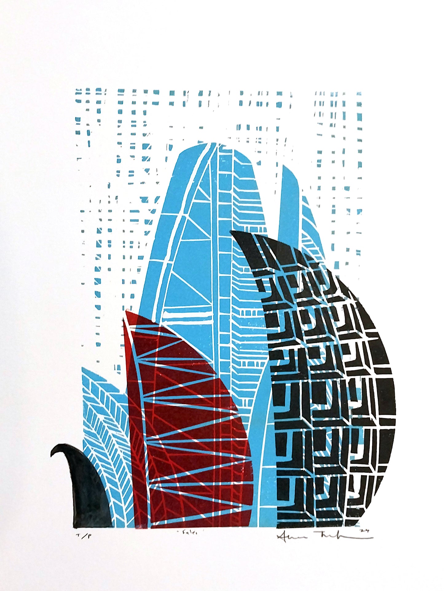 3 Fales by Sheyne Tuffery, printmaking