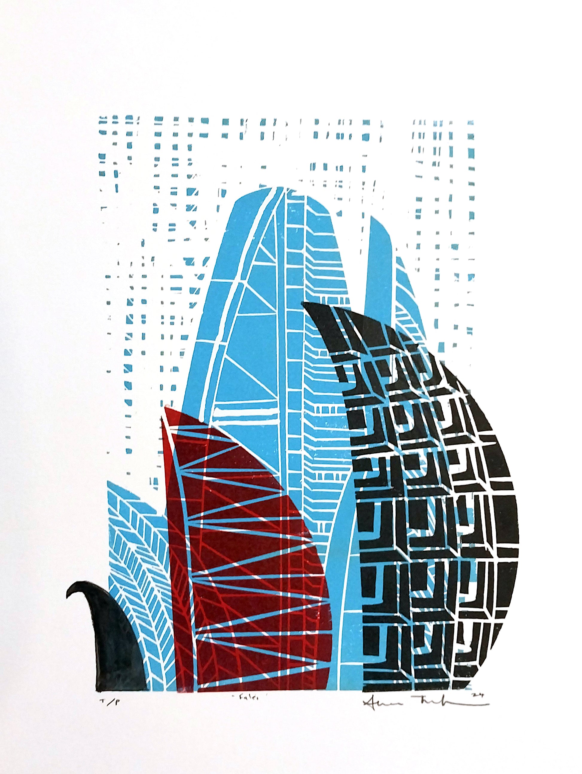 3 Fales by Sheyne Tuffery, printmaking