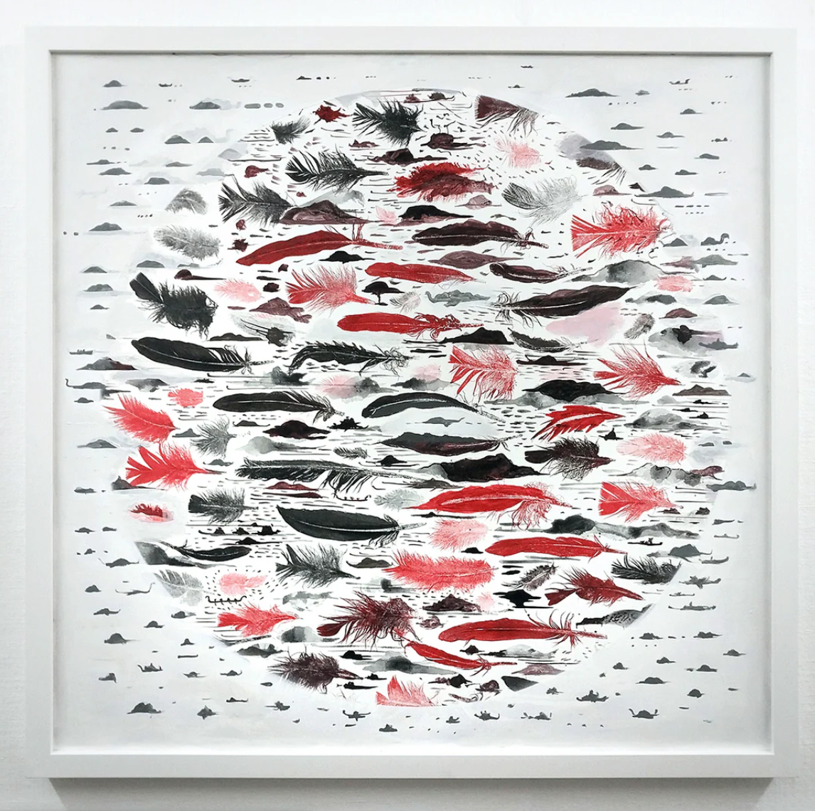 Featherscape by Sheyne Tuffery, painting