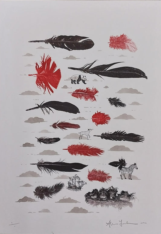 Flight Corridor 004 by Sheyne Tuffery, Mono Relief Print