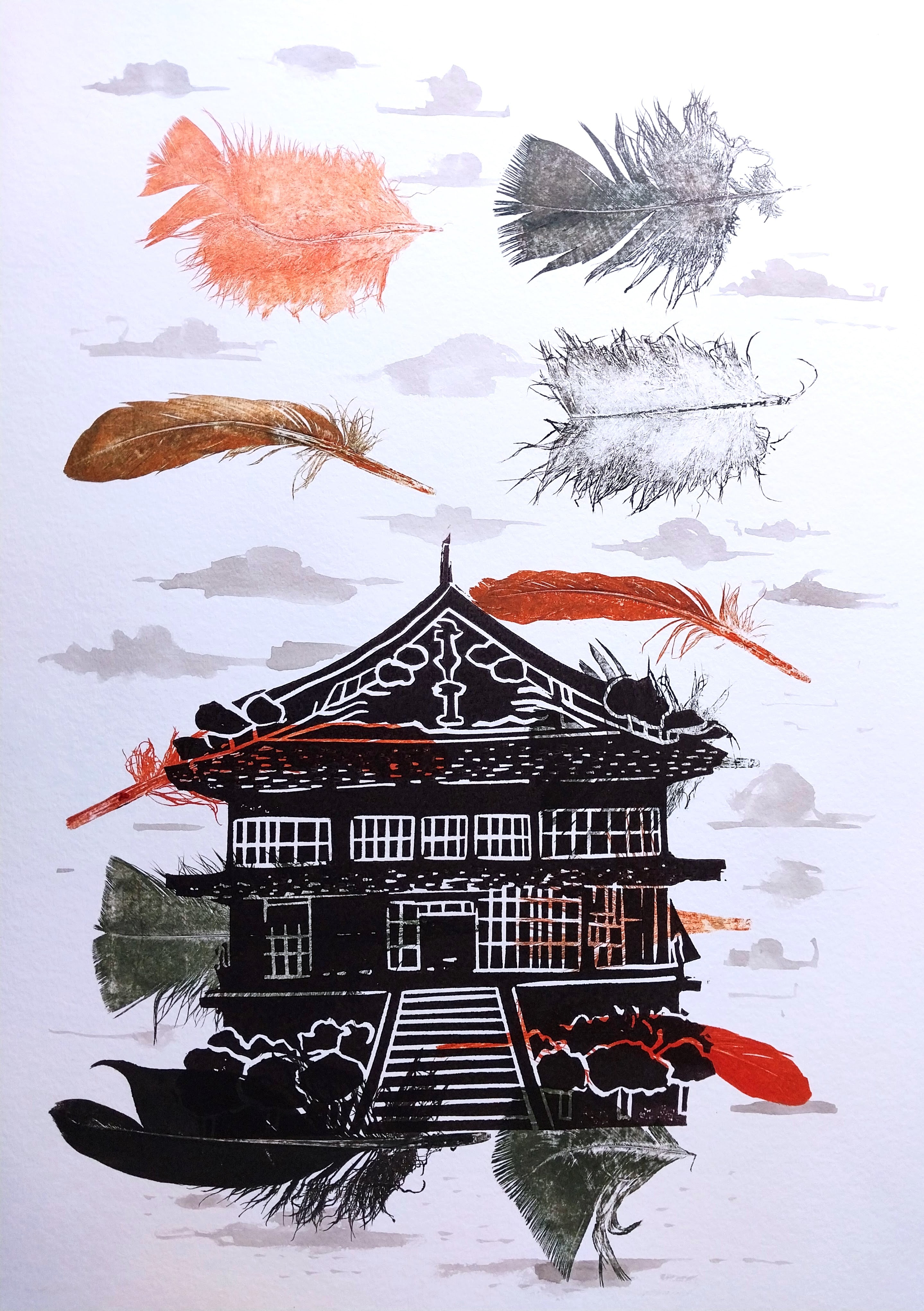 Kyoto by Sheyne Tuffery, Mono Relief Print