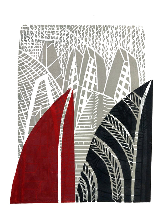 Pacific Assemblage 003 by Sheyne Tuffery, Mono Relief Print