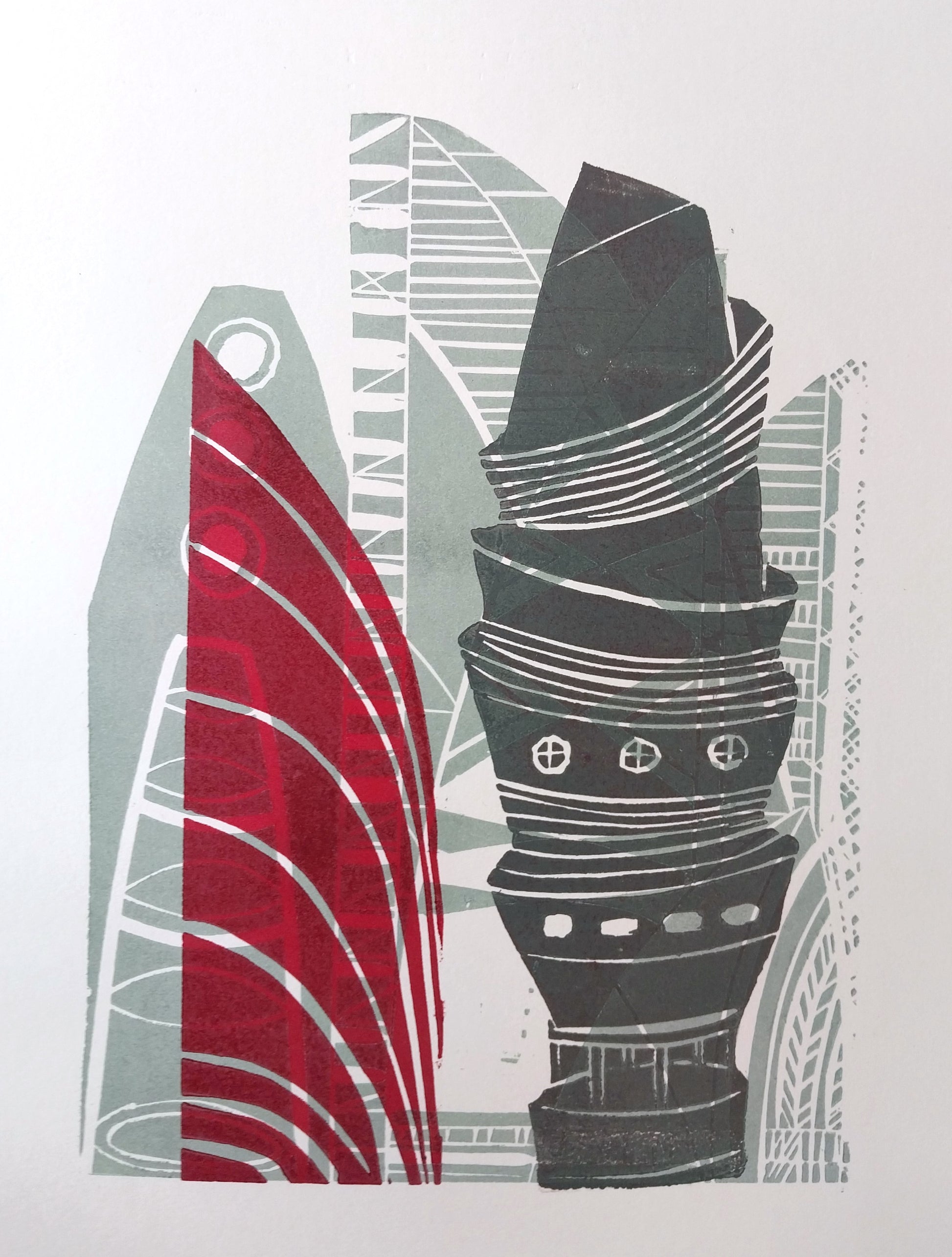 Shelters For The Homeless (Draft 2) by Sheyne Tuffery, printmaking